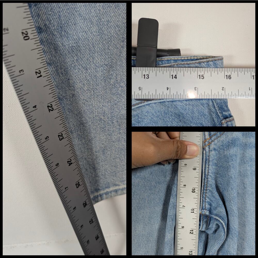 Mother The Rambler Ankle Straight Leg Jeans Blue Washed Piece by Piece Womens 31 - Picture 8 of 8